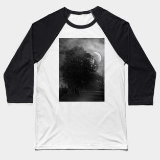 Moon behind a Tree Baseball T-Shirt